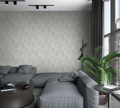  Vliestapete Grau Beige Waben 3D Optik Marburg 34159