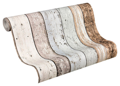  Vliestapete Holzoptik Planken Beige Grau 8550-39