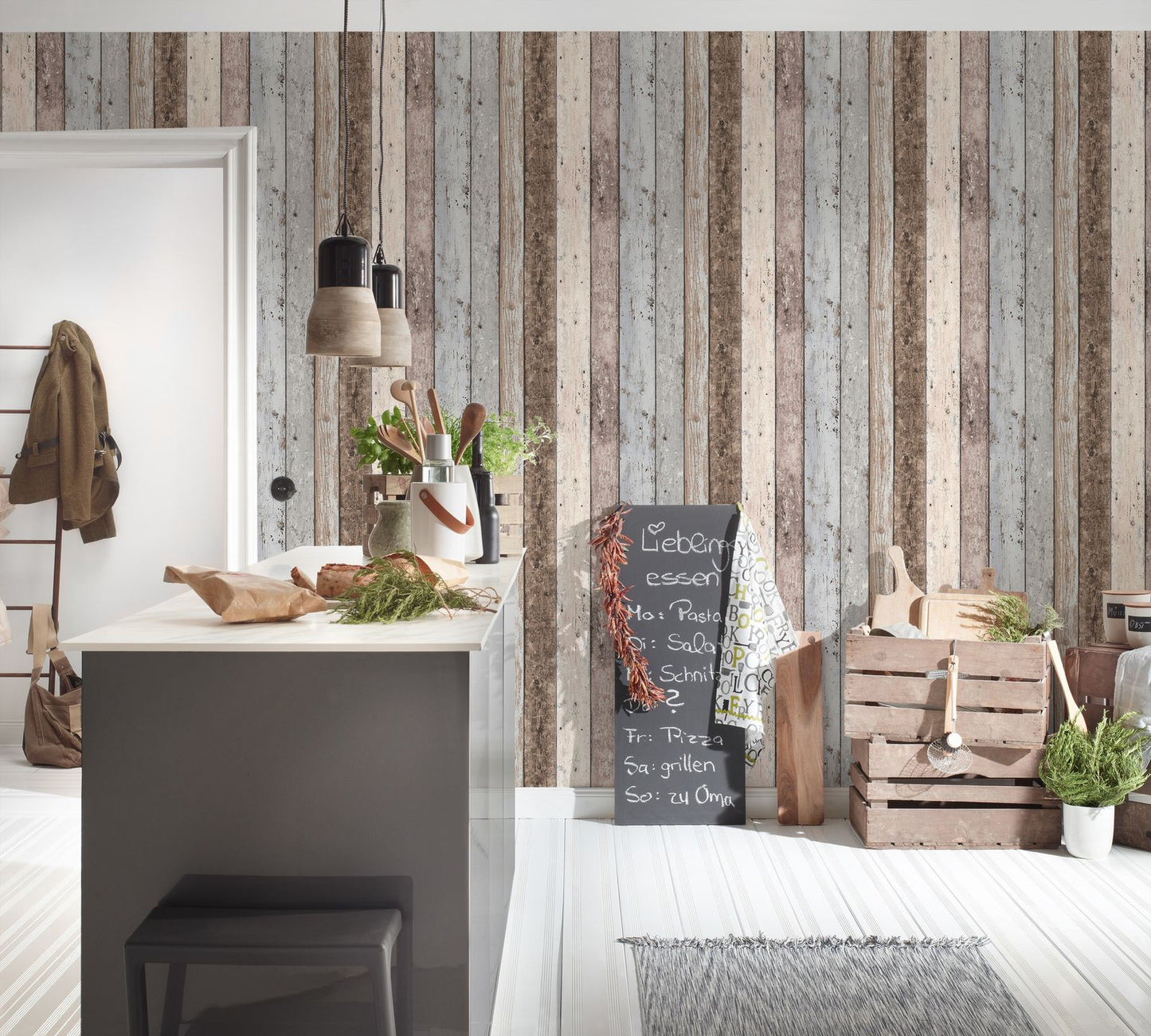  Vliestapete Holzoptik Planken Beige Grau 8550-39