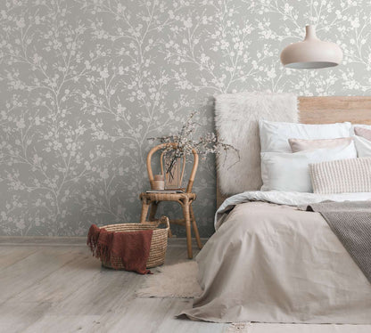  Vliestapete Ivy Floral Beige Weiß 82314 Novamur