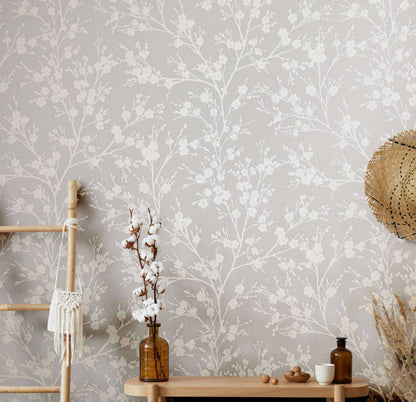  Vliestapete Ivy Floral Beige Weiß 82314 Novamur