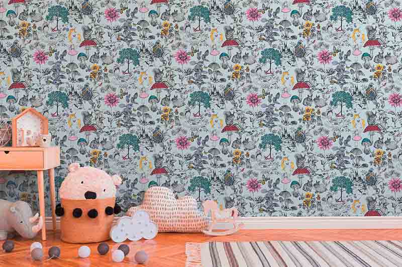 A.S. Creation Vliestapete Kinder Blumen Tiere Weiß Bunt 38120-1