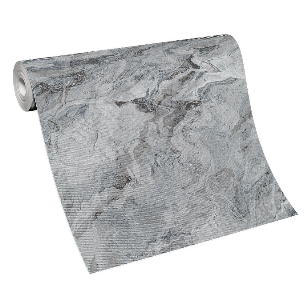 Vliestapete Marmor Optik Grau Silber Metallic 10318-47
