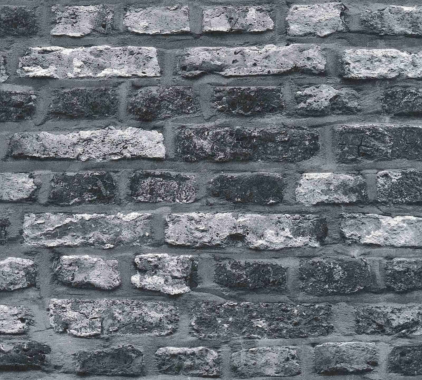 A.S. Creation Vliestapete Mauer Backstein Grau Schwarz Weiß 36281-2