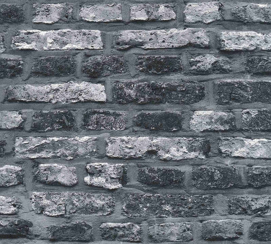 A.S. Creation Vliestapete Mauer Backstein Grau Schwarz Weiß 36281-2