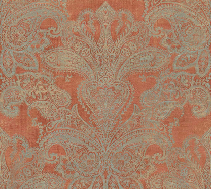 A.S. Creation Vliestapete Orange Grau Metallic Oriental Damast 39119-2