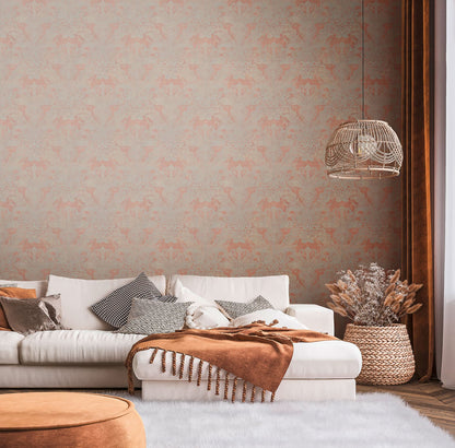 A.S. Creation Vliestapete Orange Grau Metallic Oriental Damast 39119-2