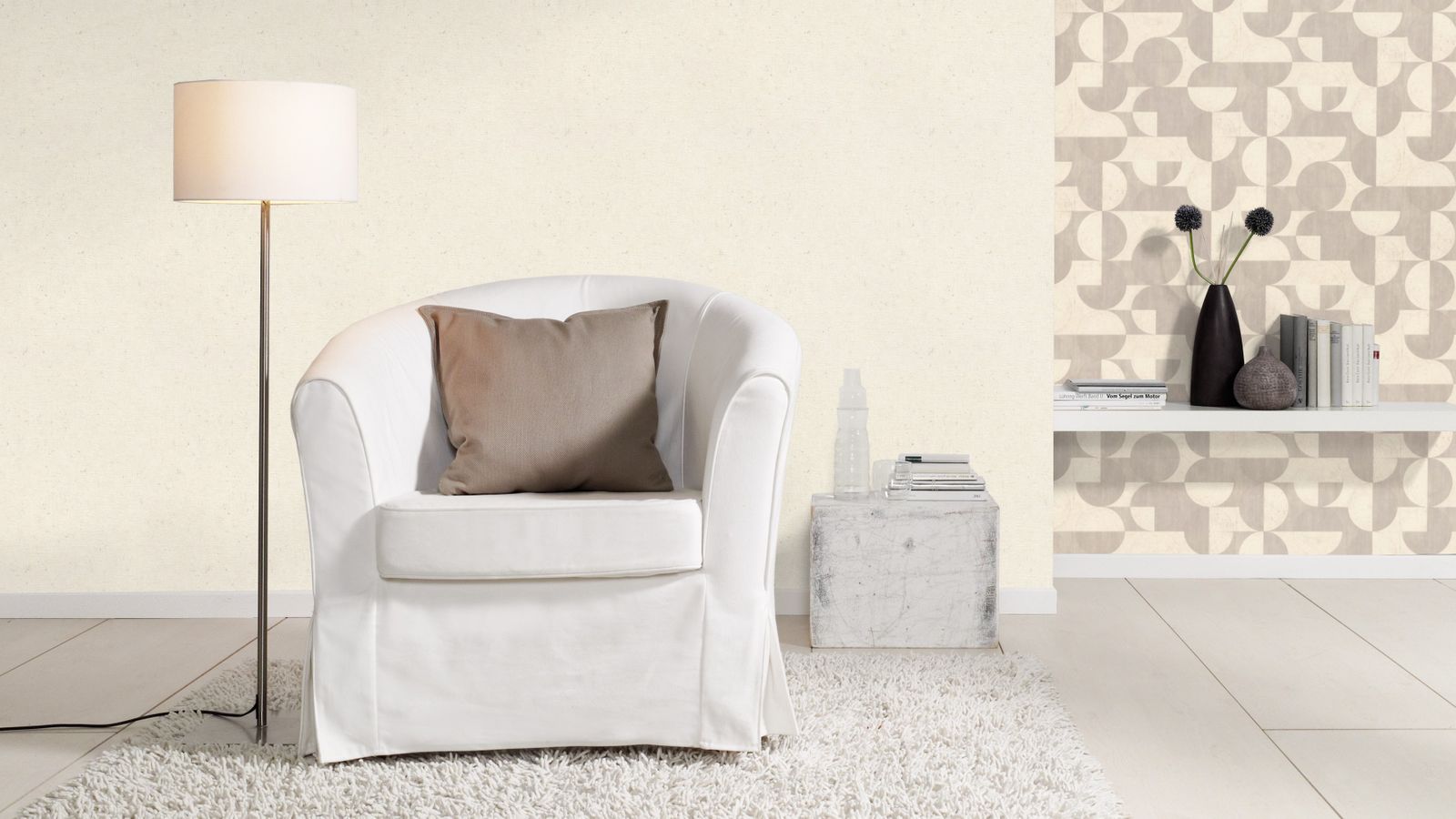  Vliestapete Putz Optik Beton Cremeweiß 520828 Rasch