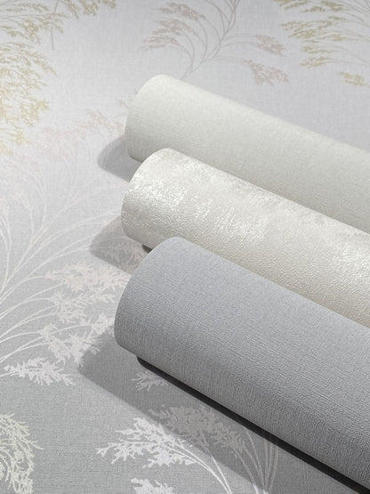  Vliestapete Uni Putz Struktur Creme Perlmutt Metallic 82375
