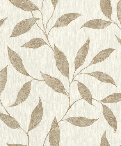  Vliestapete Rasch Bronze Beige Blätter 651201