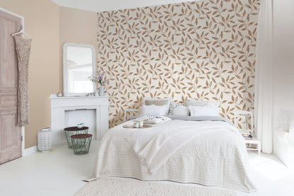  Vliestapete Rasch Bronze Beige Blätter 651201