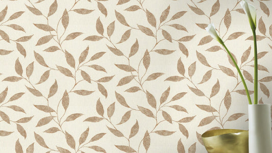  Vliestapete Rasch Bronze Beige Blätter 651201
