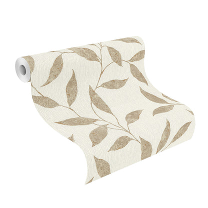  Vliestapete Rasch Bronze Beige Blätter 651201