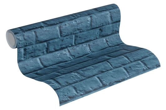  Vliestapete Steinmauer Blau 36912-3
