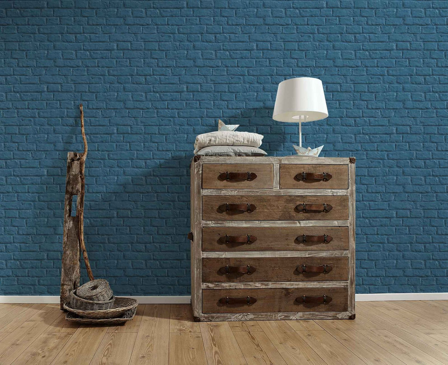  Vliestapete Steinmauer Blau 36912-3
