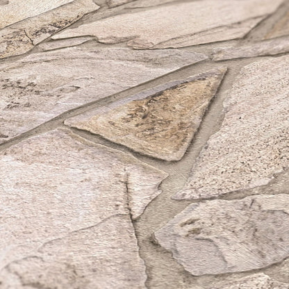A.S. Creation Vliestapete Steinmauer 3D-Optik Beige Braun 3893-12