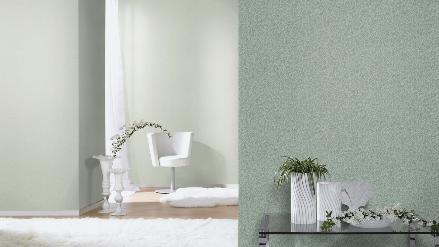  Rasch Tapete Einfarbig Textil Optik Olivgrün 252835