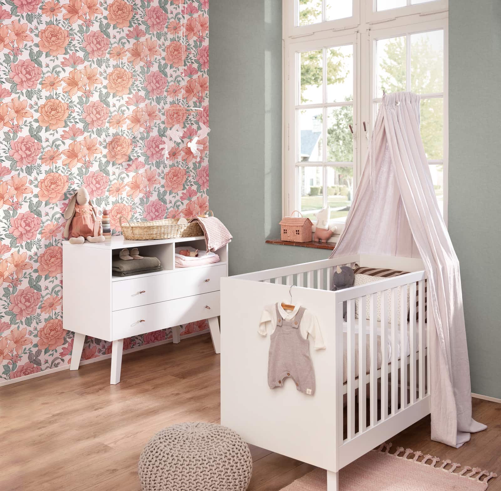  Rasch Tapete Einfarbig Textil Optik Olivgrün 252835