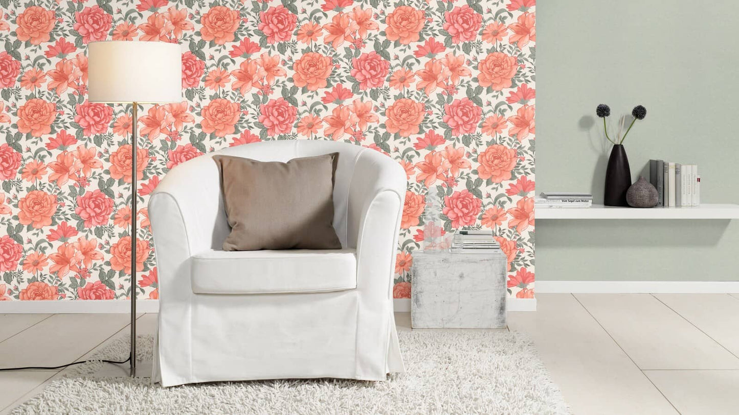  Rasch Tapete Einfarbig Textil Optik Olivgrün 252835