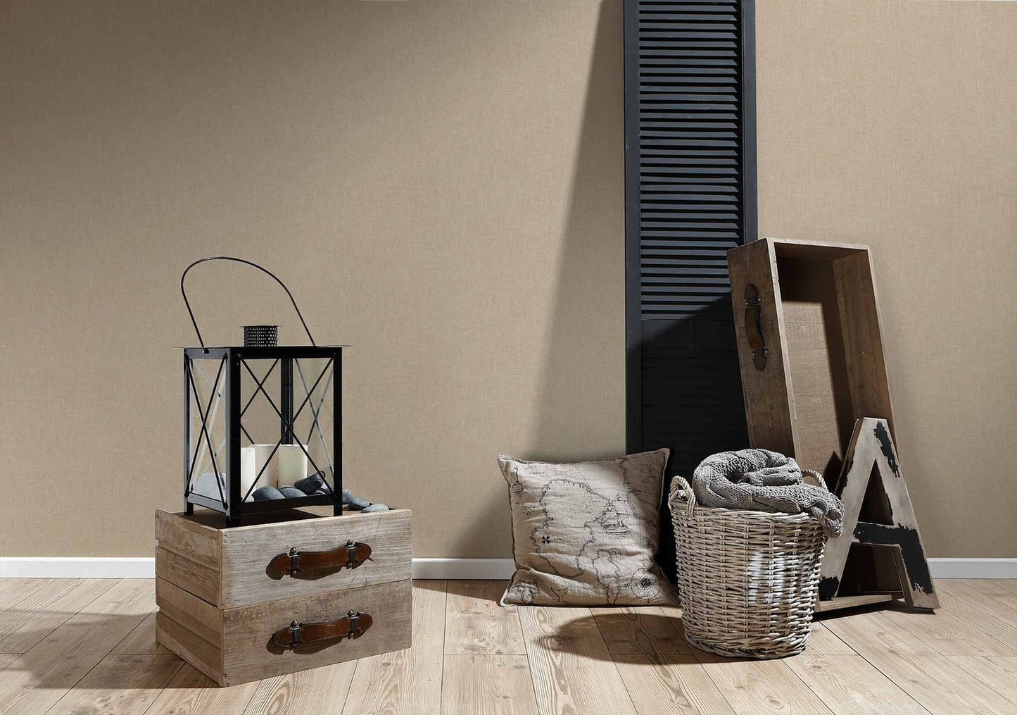  Vliestapete Uni Textil-Optik Beige 36925-7