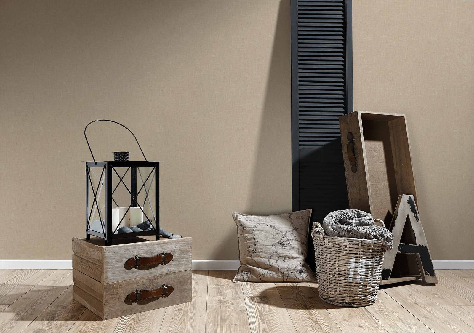  Vliestapete Uni Textil-Optik Beige 36925-7