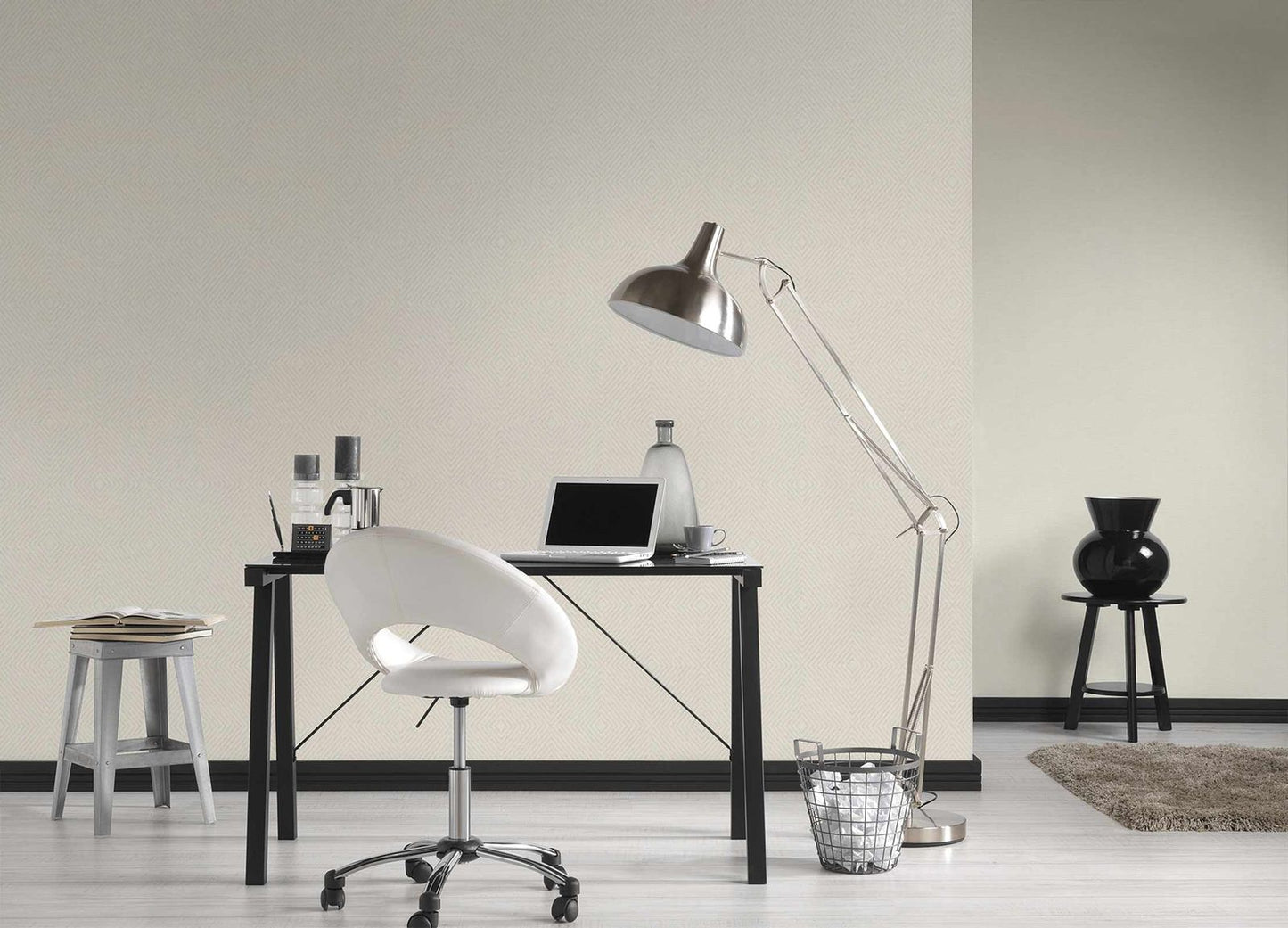  Vliestapete Uni Textil-Optik Cremeweiß 36925-4