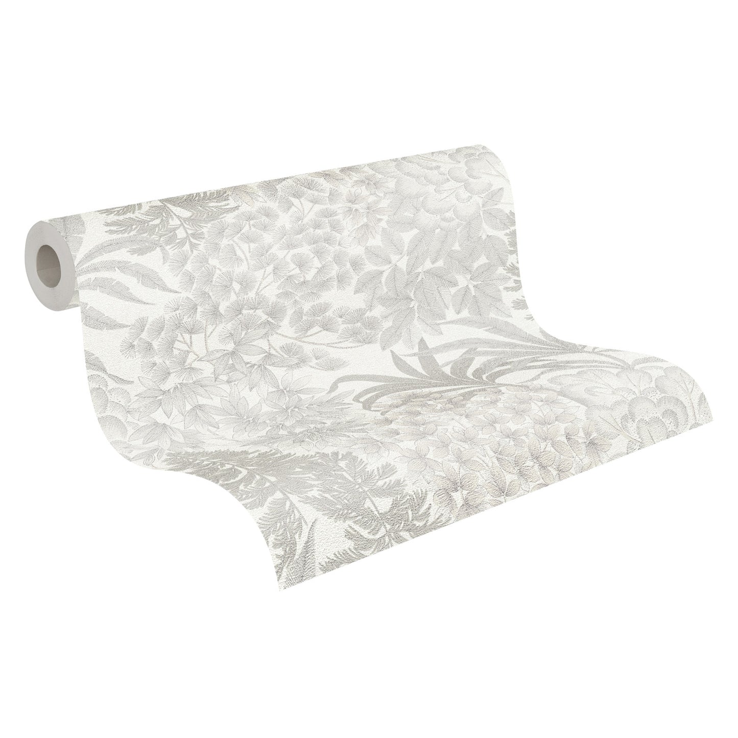 A.S. Creation Vliestapete Weiß Silber Metallic Blumen Floral 39128-2