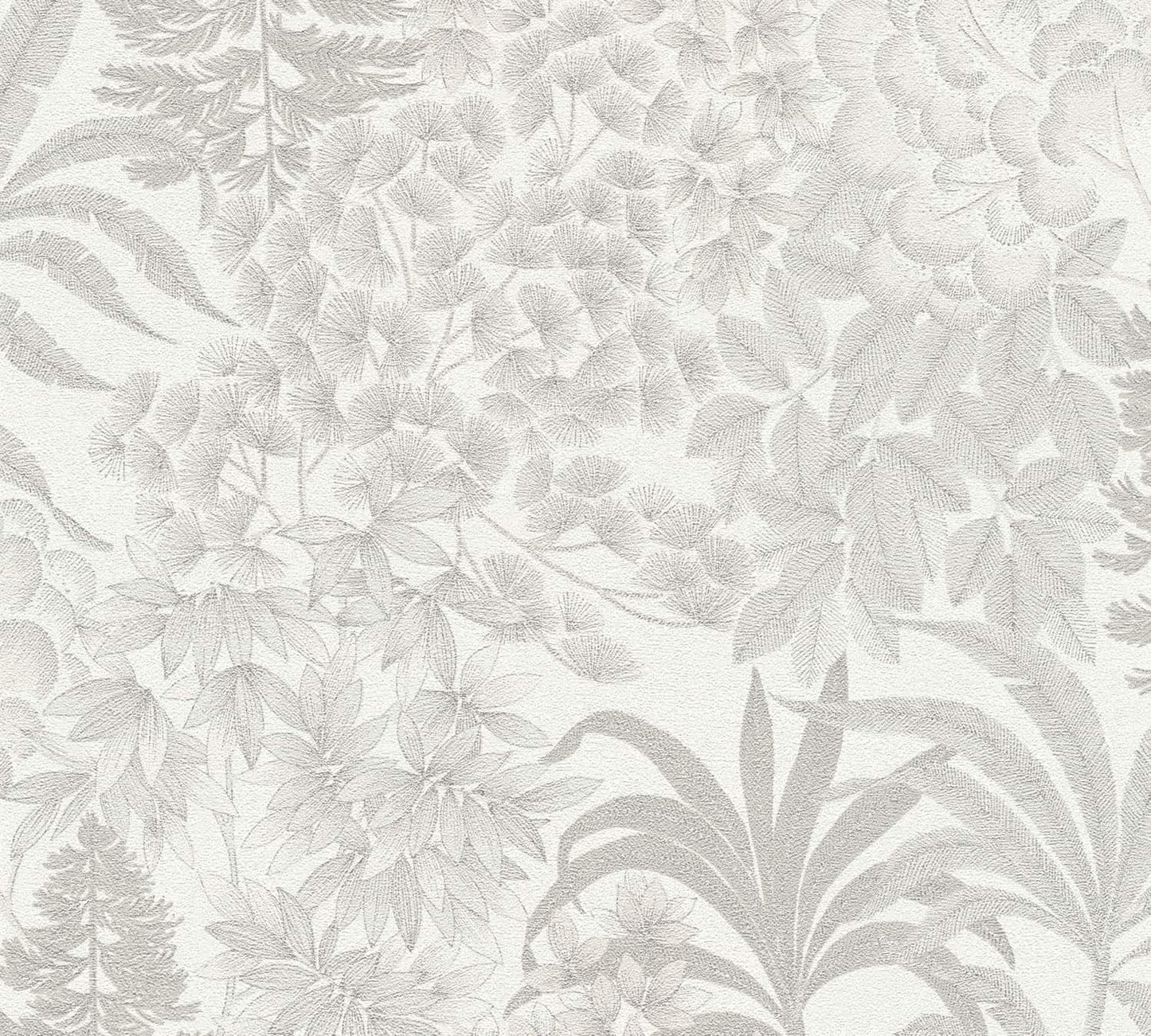 A.S. Creation Vliestapete Weiß Silber Metallic Blumen Floral 39128-2