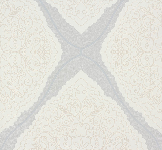  Zuhause Wohnen Tapete Verzierung Grau Creme 57104